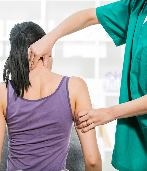 Patient appointment for chiropractic adjustment
